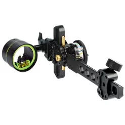 HHA Sports Bow Sight Tetra Max Tournament 5519 W/.010 1 Pin 1 5/8″ Scope Short Bar Right Hand SB-TMX-TE-5510 W/ Free Sight Light