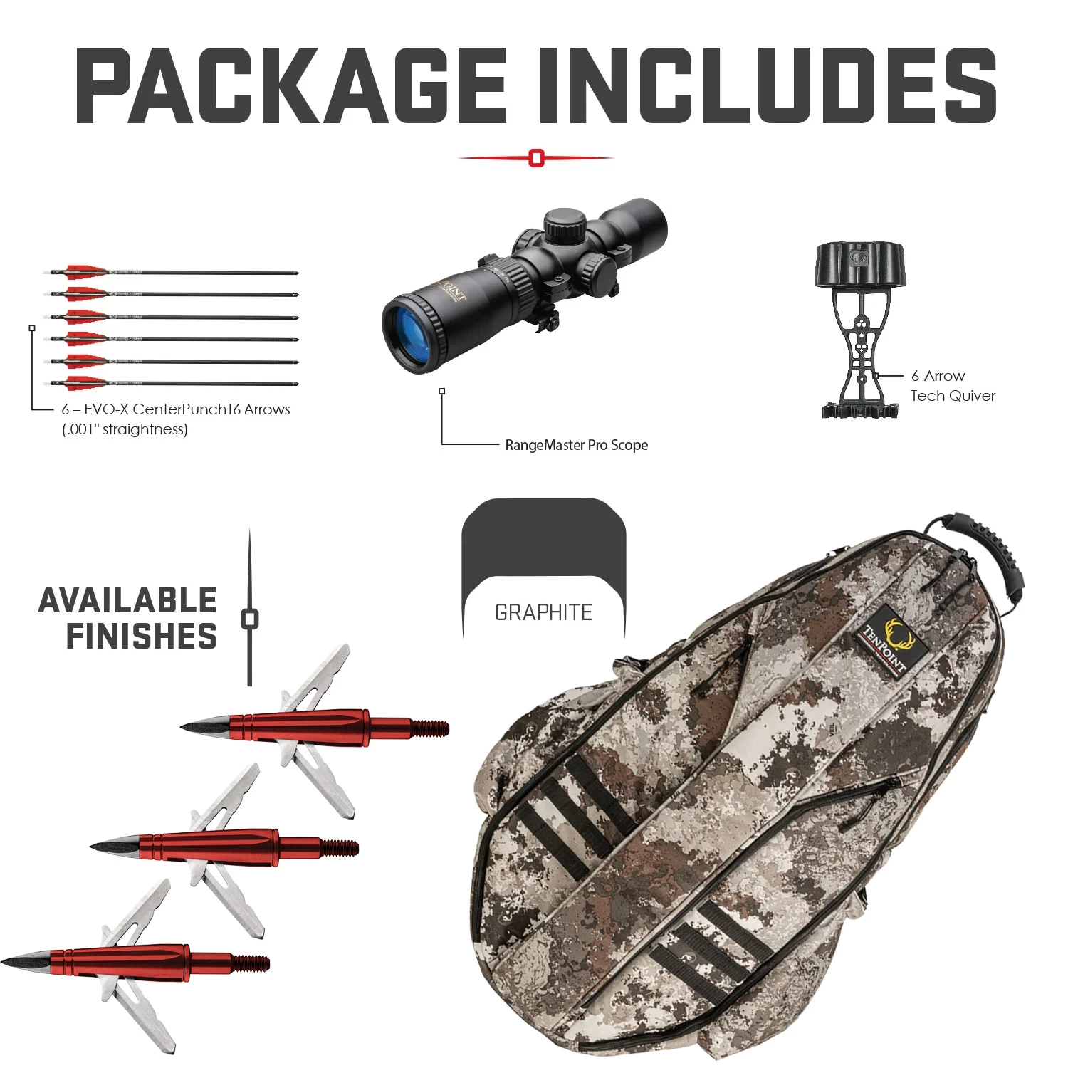 TenPoint Crossbow Siege RS410 ACUslide RangeMaster Pro Scope Graphite Grey CB21012-1819 W/ Free Case & CenterPunch Broadheads 2 TenPoint Crossbow Siege RS410 ACUslide RangeMaster Pro Scope Graphite Grey CB21012-1819 W/ Free Case & CenterPunch Broadheads - Image 2